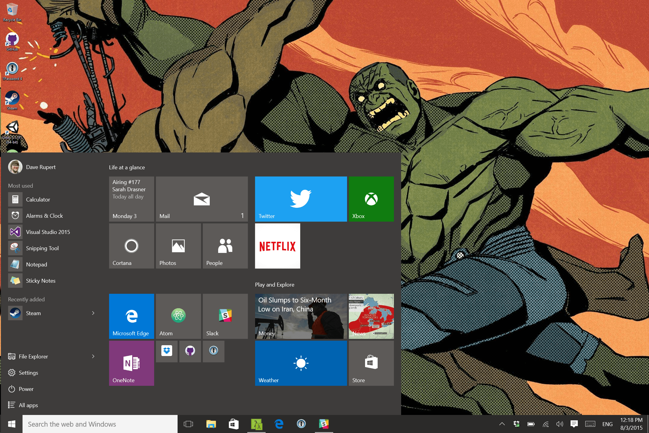 Screenshot of my Windows Desktop