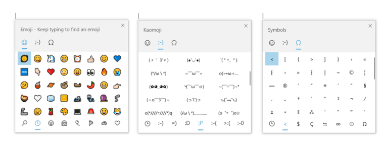 Windows’ new Emoji/Kaomoji/Symbol